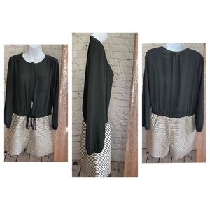 10P - NWT Loft Cassie Stripe Long Sleeve Romper - Style #364916